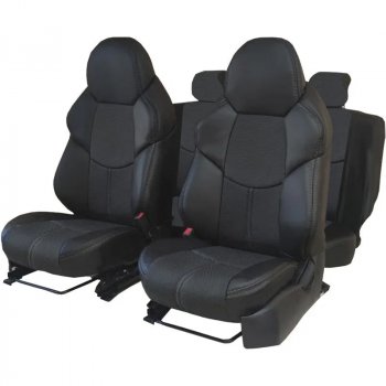 Комплект чехлов сидений (экокожа-жаккард) PREMIUM-AVTO Hyundai HD65  рестайлинг (2006-2018)  (Черный)