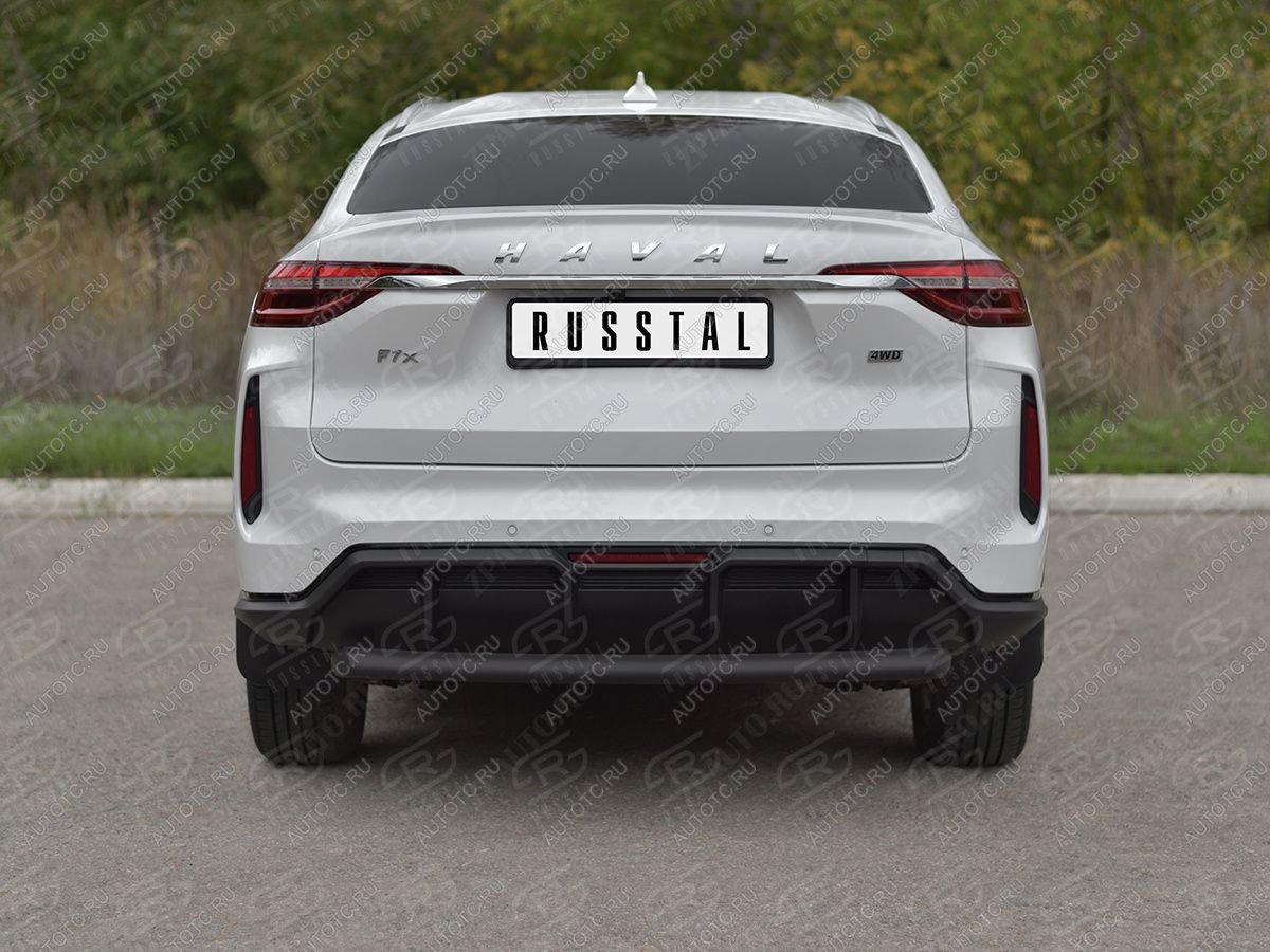 6 999 р. Защита заднего бампера d63 Russtal  Haval F7x (2022-2024) (черный)