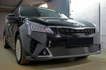 3 999 р. Защитная сетка в бампер (низ, ячейка 3х7 мм) Alfeco Стандарт KIA Rio X рестайлинг (2020-2025) (Чёрная). Увеличить фотографию 5