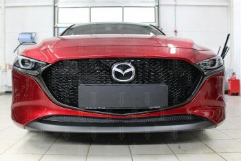 Защитная сетка в бампер (низ, ячейка 3х7 мм) Alfeco Стандарт Mazda (Мазда) 3/Axela (ахелла)  BP (2019-2025) BP хэтчбэк ()