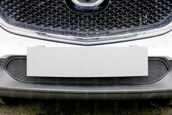 3 099 р. Защитная сетка в бампер (низ, ячейка 3х7 мм) Alfeco Стандарт  Mazda CX-5  KF (2016-2024) (Чёрная). Увеличить фотографию 2