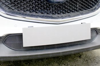 3 099 р. Защитная сетка в бампер (низ, ячейка 3х7 мм) Alfeco Стандарт Mazda CX-5 KF (2016-2024) (Чёрная). Увеличить фотографию 3
