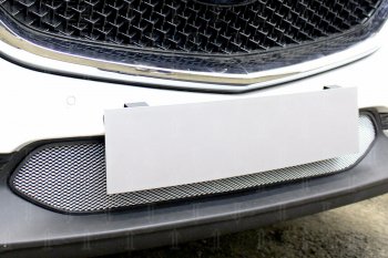 3 199 р. Защитная сетка в бампер (низ, ячейка 3х7 мм) Alfeco Стандарт Mazda CX-5 KF (2016-2024) (Хром). Увеличить фотографию 3