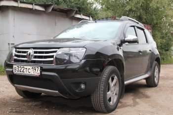 4 199 р. Защитная сетка в бампер (низ, ячейка 4х10 мм) Стрелка11 Премиум Renault Duster HS дорестайлинг (2010-2015) (Чёрная). Увеличить фотографию 2