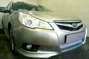 4 199 р. Защитная сетка в бампер (низ, ячейка 4х10 мм) Стрелка11 Премиум Subaru Legacy BM/B14 дорестайлинг седан (2009-2013) (Хром). Увеличить фотографию 3