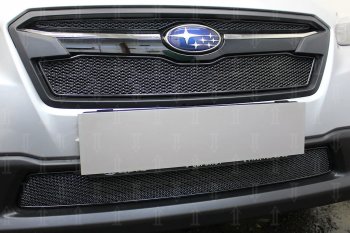 4 199 р. Защитная сетка в бампер (низ, ячейка 4х10 мм) Стрелка11 Премиум Subaru XV GT/G24 дорестайлинг (2017-2021) (Чёрная). Увеличить фотографию 2