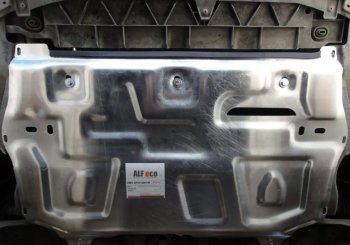 Защита картера двигателя и КПП (алюминий, установка без пыльника) Alfeco Volkswagen (Волксваген) Transporter (Транспортер) ( T6,  T6.1) (2015-2024) T6, T6.1 дорестайлинг, рестайлингпассажирский