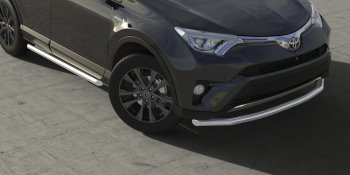 3 179 р. Защита переднего бампера d57 Arbori нерж. сталь для TOYOTA RAV4 2015-2018  Тойота Рав 4 (afzdatr41502). Увеличить фотографию 1