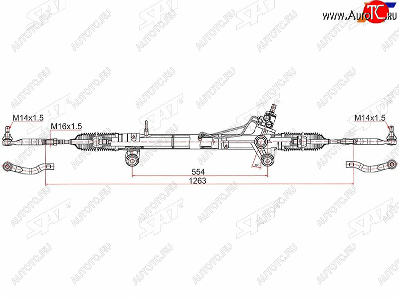 13 199 р. Рейка рулевая LHD SAT Toyota Hilux AN120 дорестайлинг (2016-2020)