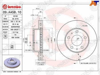 5 999 р. Передний тормозной диск (вентилируемый) BREMBO CITROEN Jumper 250 (2006-2014). Увеличить фотографию 1