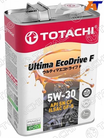 3 999 р. Масло моторное синтетическое TOTACHI Ultima Ecodrive F 5W-30 SN/CF, A5/B5, GF-5 4л TOTACHI 12204 (12204). Увеличить фотографию 2