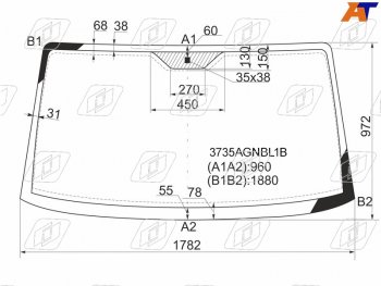 6 699 р. Стекло лобовое Peugeot Boxer 94-06  Citroen Jumper 94-02  Fiat Ducato 94-12 (3735AGNBL1B). Увеличить фотографию 1