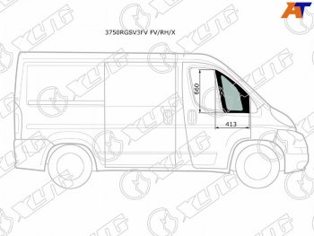 1 549 р. Стекло форточки (Цвет зеленый) Peugeot Boxer 06-  Citroen Jumper 06-  Fiat Ducato 06- (3750RGSV3FV FV/RH/X). Увеличить фотографию 1