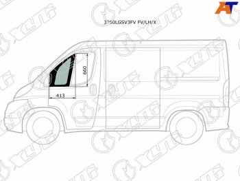 1 549 р. Стекло форточки (Цвет зеленый) Peugeot Boxer 06-  Citroen Jumper 06-  Fiat Ducato 06- (3750LGSV3FV FV/LH/X). Увеличить фотографию 1