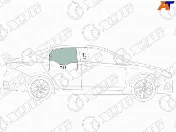 2 379 р. Стекло боковое опускное (Сзади Справа Цвет зеленый Крепления) Hyundai Solaris 17-20  Accent 17-2 (4168RGNS4RD RD/RH). Увеличить фотографию 1