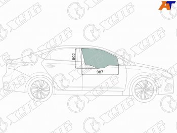 2 199 р. Стекло боковое опускное (Спереди Справа Цвет зеленый Крепления) Hyundai Solaris 17-20  Accent 17 (4168RGNS4FD FD/RH). Увеличить фотографию 1