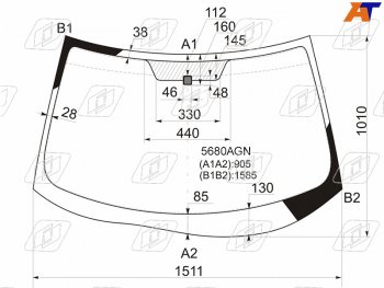 6 299 р. Стекло лобовое Mitsubishi Outlander 05-12  Citroen C-Crosser 07-12  Peugeot 4007 07-14 (5680AGN). Увеличить фотографию 1