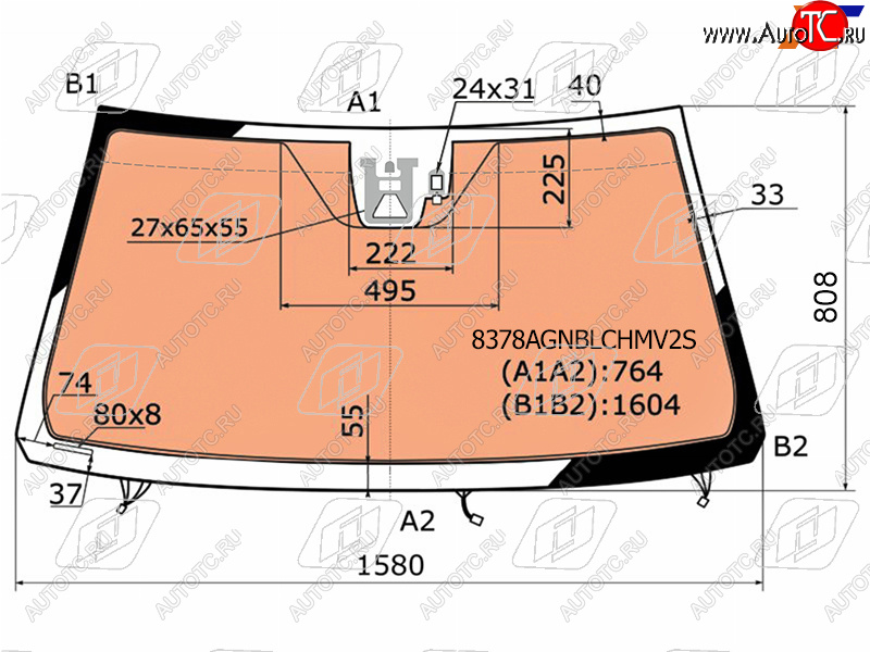 16 999 р. Стекло лобовое (Обогрев полный Камера Датчик дождя) Toyota Land Cruiser (J200) 15-21  Lexus LX 15 (8378AGNBLCHMV2S)