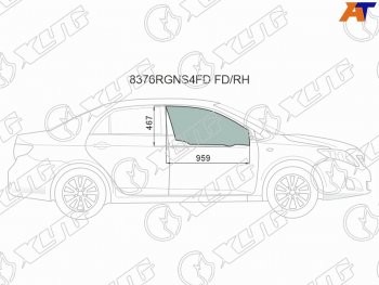 2 399 р. Стекло боковое опускное (Спереди Справа Цвет зеленый Крепления) Toyota Corolla (E150) 06-13  Cor (8376RGNS4FD FD/RH). Увеличить фотографию 1