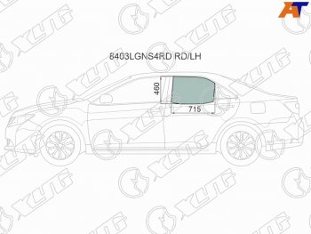 2 559 р. Стекло боковое опускное (Сзади Слева Цвет зеленый Крепления) Toyota Camry (XV50) 11-21  Camry US (8403LGNS4RD RD/LH). Увеличить фотографию 1