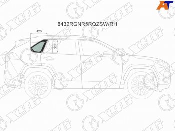 7 999 р. Стекло форточки (Цвет зеленый) Toyota RAV4 (XA50) 18-  Wildlander 19- (8432RGNR5RQZ SW/RH). Увеличить фотографию 1