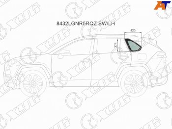 7 999 р. Стекло форточки (Цвет зеленый) Toyota RAV4 (XA50) 18-  Wildlander 19- (8432LGNR5RQZ SW/LH). Увеличить фотографию 1