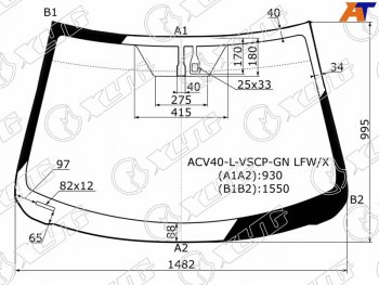 5 999 р. Стекло лобовое (Датчик дождя) Toyota Camry (XV40) 06-11  Aurion 06-12  Camry UAEUSA 06-11 (ACV40-L-VSCP-GN LFW/X). Увеличить фотографию 1