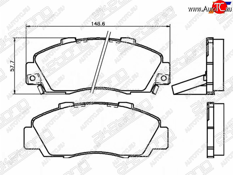 2 159 р. Колодки тормозные AKEBONO (передние)  Honda Odyssey  1 - StepWagon  1 RF1,RF2