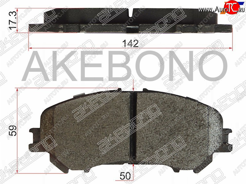 3 099 р. Колодки тормозные AKEBONO (передние) Nissan Qashqai 2 J11 дорестайлинг (2013-2019)
