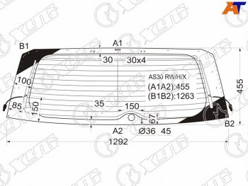 5 649 р. Стекло заднее (Цвет зеленый Обогрев) Toyota RAV4 (XA30) 05-13  Vanguard 07-13 (AS30 RW/H/X). Увеличить фотографию 1