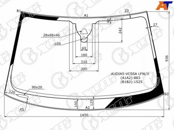 12 549 р. Стекло лобовое (Одна камера Датчик дождя Молдинг) Audi A5 07-11  S5 07-11                         (AUDIA5-VCSSA LFW/X). Увеличить фотографию 1