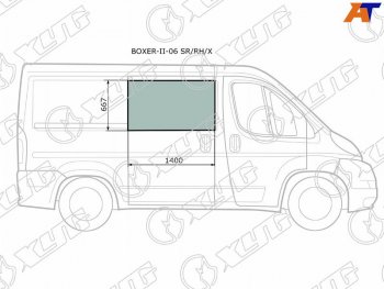 5 899 р. Стекло кузова переднее правое цельное PEUGEOT BOXER II/FIAT DUCATO II/CITROEN JUMPER II 06- XYG BOXER-II-06 SR/RH/X, boxerii06srrhx (BOXER-II-06 SR/RH/X). Увеличить фотографию 1