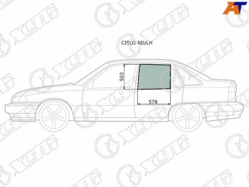 2 099 р. Стекло боковое опускное (Сзади Слева Цвет зеленый) Daewoo Nexia 94-16                              (CIELO RD/LH). Увеличить фотографию 1