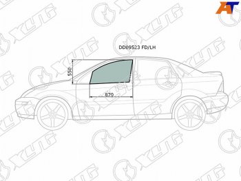 2 399 р. Стекло боковое опускное (Спереди Слева Цвет зеленый) Ford Focus 98-04                              (DD09523 FD/LH). Увеличить фотографию 1