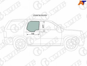 1 039 р. Стекло боковое опускное (Сзади Справа Цвет зеленый 5D) Chevrolet Tahoe 99-07  Cadillac Escalade (DD09738 RD/RH). Увеличить фотографию 1