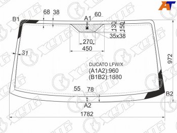 6 299 р. Стекло лобовое Peugeot Boxer 94-06  Citroen Jumper 94-02  Fiat Ducato 94-12 (DUCATO LFW/X). Увеличить фотографию 1