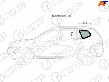 1 549 р. Стекло кузова боковое (не опускное) (Слева Цвет зеленый) Nissan Terrano 14-22  Renault Duster 10-2 (DUSTER SW/LH/X). Увеличить фотографию 1