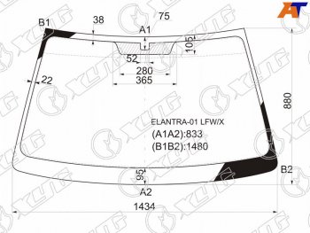 5 399 р. Стекло лобовое Hyundai Elantra 00-09  Avante 00-06 (ELANTRA-01 LFW/X). Увеличить фотографию 1