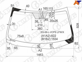 8 299 р. Стекло лобовое (Датчик дождя) Lexus ES 06-12 (ES-06-L-VCPS LFW/X). Увеличить фотографию 1