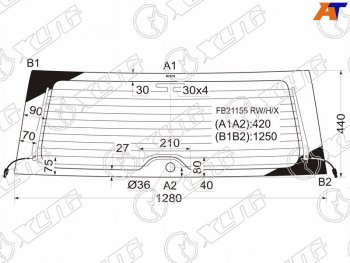 5 999 р. Стекло заднее (Цвет зеленый Обогрев Антенна) Toyota RAV4 (CA20) 00-05 (FB21155 RW/H/X). Увеличить фотографию 1