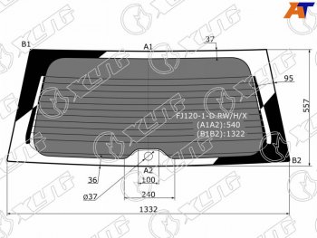 6 249 р. Стекло заднее (Затемненное Обогрев) Toyota Land Cruiser Prado (J120) 02-09  Lexus GX 02-09 (FJ120-1-D RW/H/X). Увеличить фотографию 1