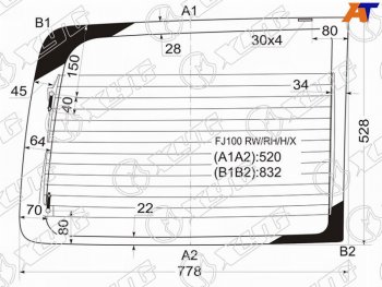 4 599 р. Стекло заднее (Цвет зеленый Обогрев справа. распашная дверь) Toyota Land Cruiser (J100) 98-07  La (FJ100 RW/RH/H/X). Увеличить фотографию 1