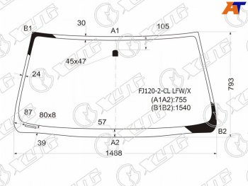 4 469 р. Стекло лобовое Toyota Land Cruiser Prado (J120) 02-09  Lexus GX 02-09 (FJ120-2-CL LFW/X). Увеличить фотографию 1