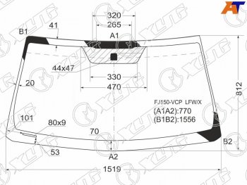 5 349 р. Стекло лобовое Toyota Land Cruiser Prado (J150) 09-17  Lexus GX 09-19 (FJ150-VCP LFW/X). Увеличить фотографию 1