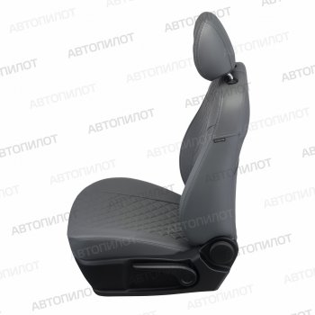 13 999 р. Чехлы сидений (экокожа, 40/60, подлок) Автопилот Ромб  Audi A4  B8 (2007-2015) (серый). Увеличить фотографию 2