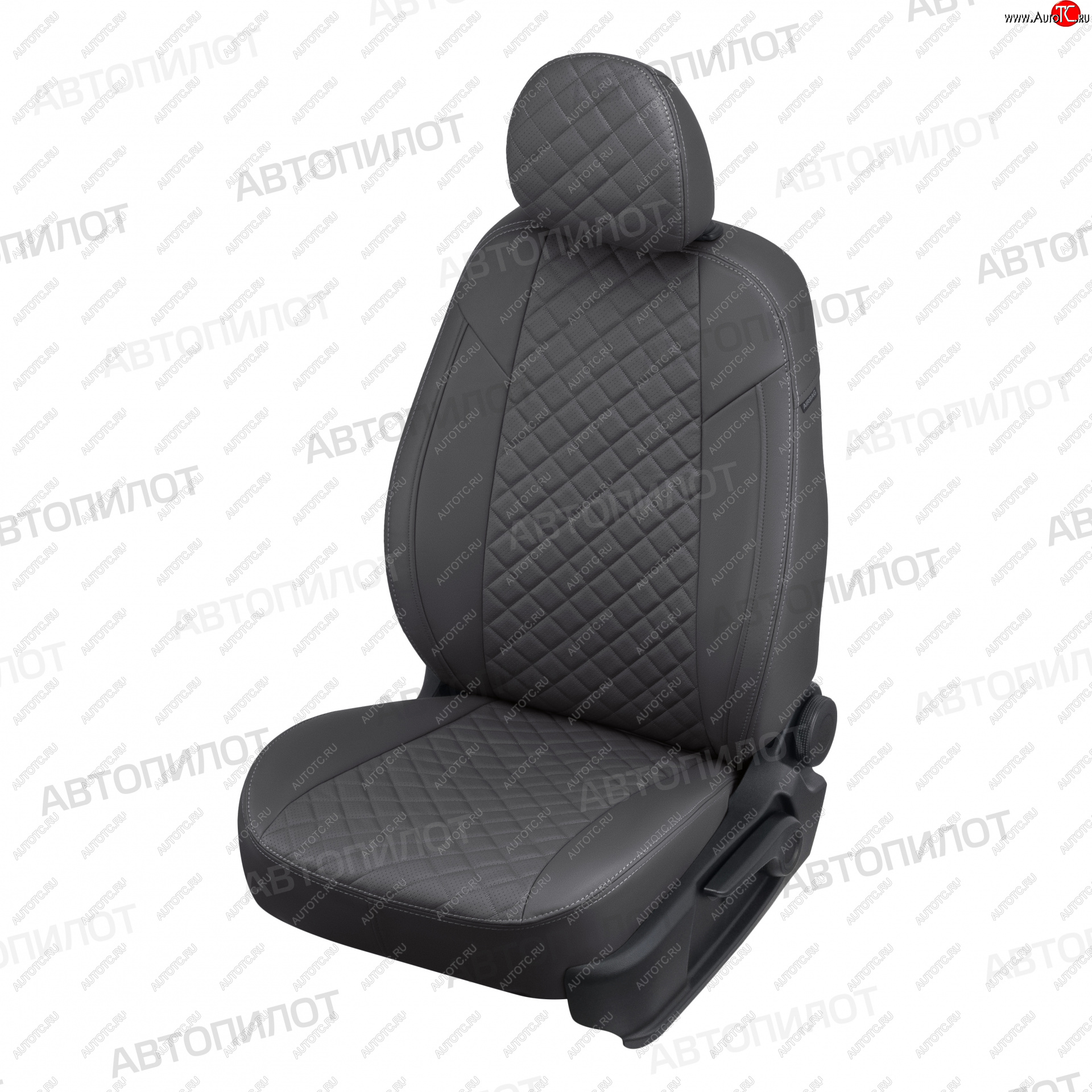 13 999 р. Чехлы сидений (экокожа, 40/60, подлок) Автопилот Ромб  Audi A4  B8 (2007-2015) (темно-серый)