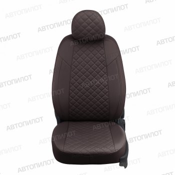13 999 р. Чехлы сидений (экокожа, 40/60, подлок) Автопилот Ромб  Audi A4  B8 (2007-2015) (шоколад). Увеличить фотографию 3