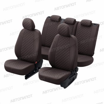 13 999 р. Чехлы сидений (экокожа, 40/60, подлок) Автопилот Ромб  Audi A4  B8 (2007-2015) (шоколад). Увеличить фотографию 5