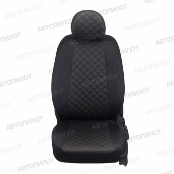 13 999 р. Чехлы сидений (экокожа, 40/60, подлок) Автопилот Ромб  Audi A4  B8 (2007-2015) (черный/красная строчка). Увеличить фотографию 4