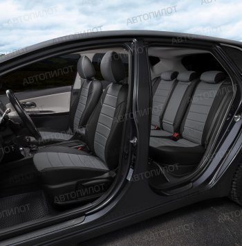7 499 р. Чехлы сидений (экокожа) Автопилот  Audi A5  8T (2007-2016) (черный/серый). Увеличить фотографию 7